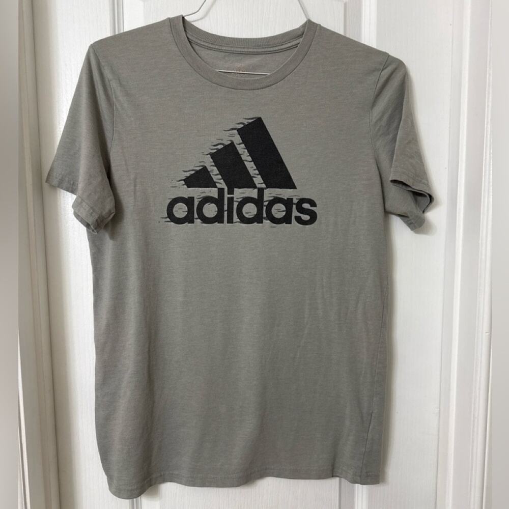 Adidas Men's Logo Tee Shirt grey heather Size M